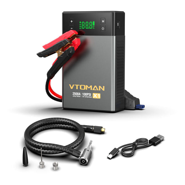 2 IN 1 Car Jump Starter with Air Compressor